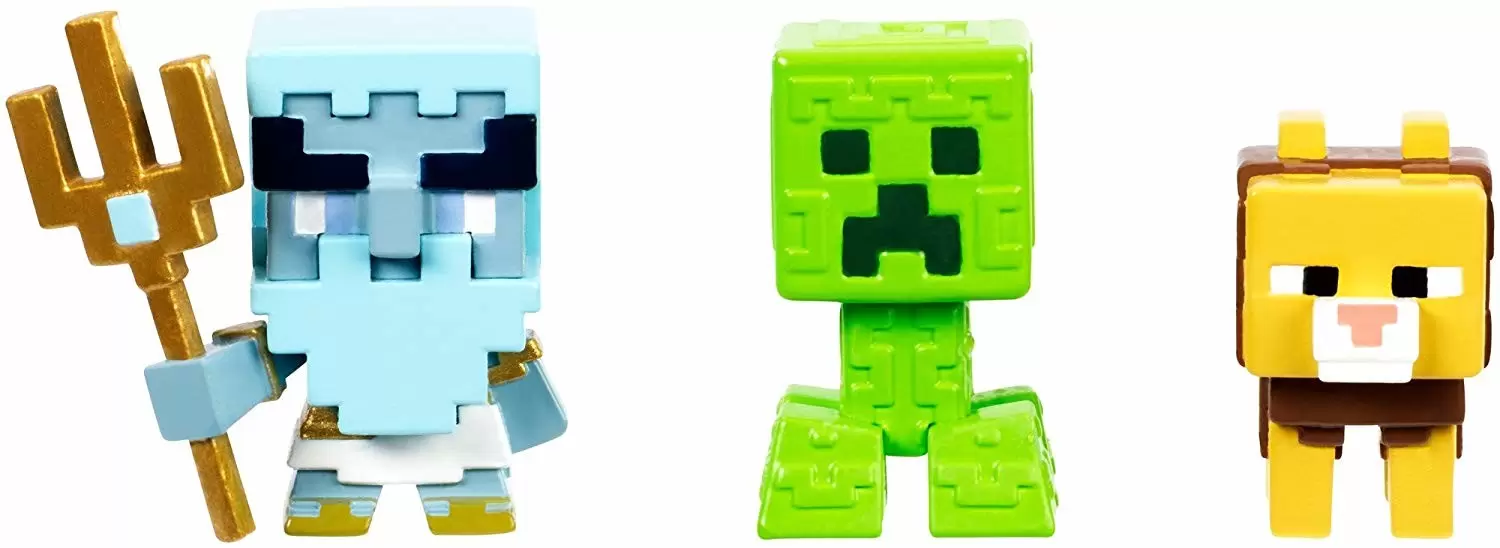 Minecraft Mini Figures Série 12 - Triple Pack - Poseidon, Creeper, Ocelot