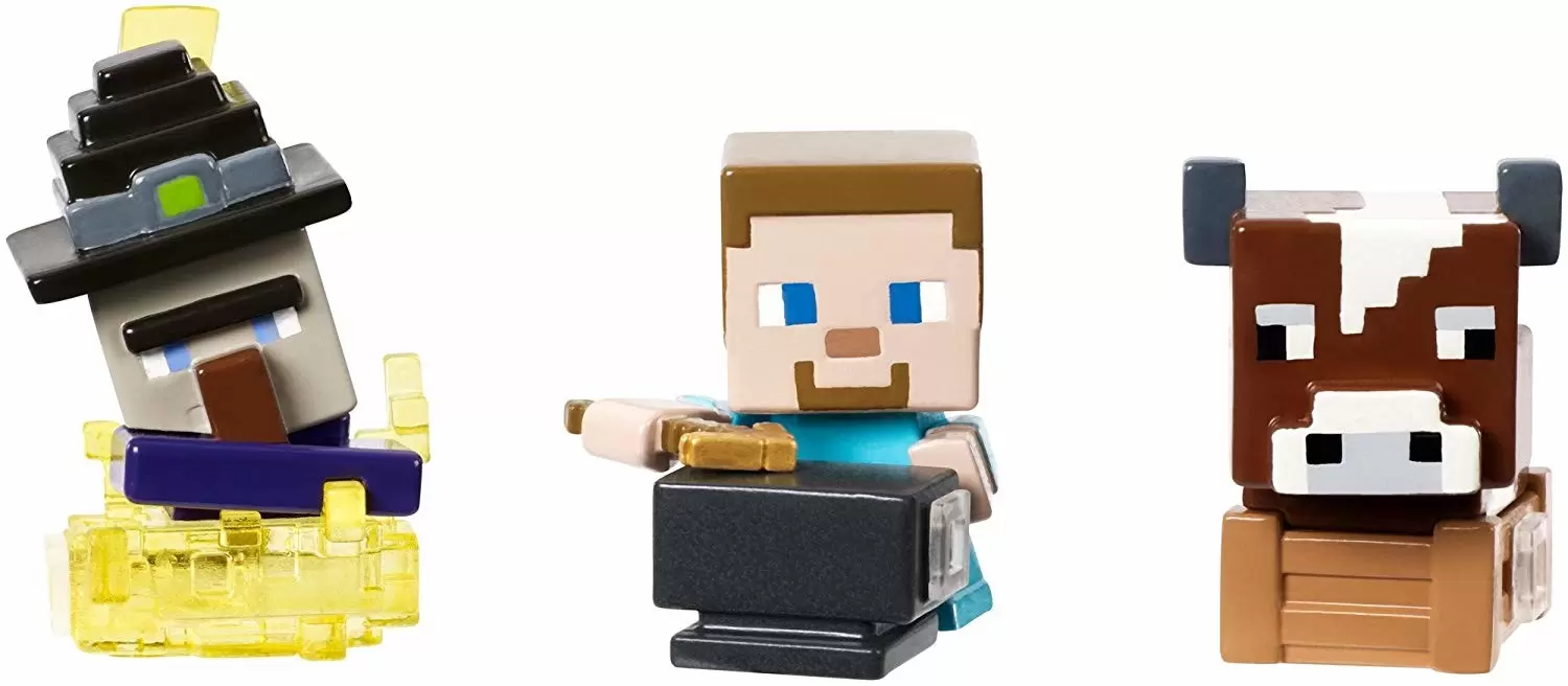 Minecraft Mini Figures Series 13 - Triple Pack - Witch, Steve?, Cow
