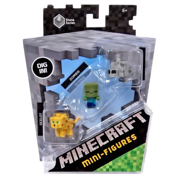 Minecraft Mini Figures Series 2 - Triple Pack - Ocelot, Zombie, Silverfish