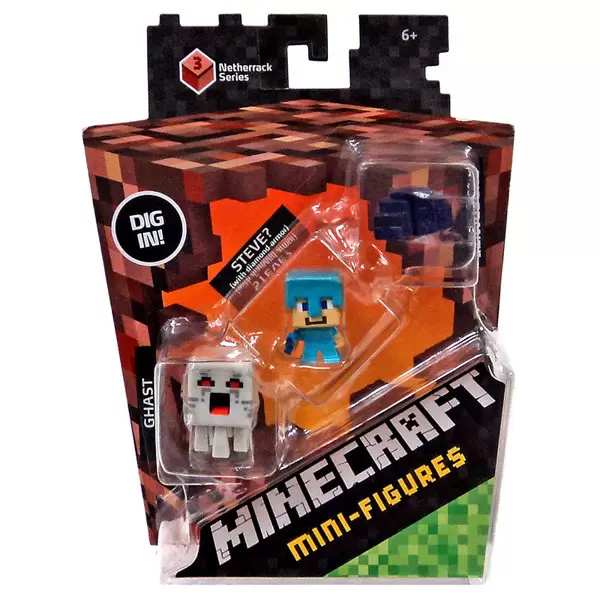 Minecraft Mini Figures Series 3 - Triple Pack - Ghast, Steve? Diamond Armor, Endermite