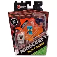 Triple Pack - Ghast, Steve? Diamond Armor, Endermite