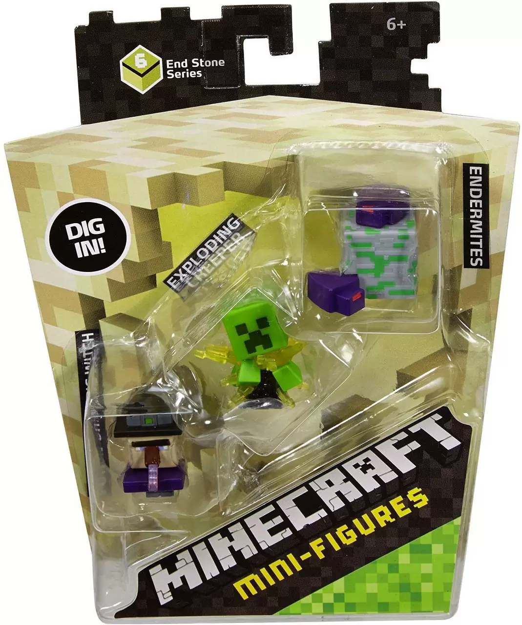 Minecraft Mini Figures Series 6 - Triple Pack - Witch Potion Drinking, Exploding Creeper, Endermites