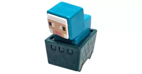 Boneco Minifigure Blocos De Montar Sheep Blue Minecraft no Shoptime
