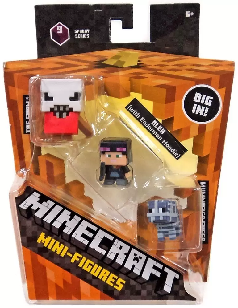 Minecraft Mini Figures Série 9 - Triple Pack - Alex with Enderman Hoodie, Mummified Sheep, The Sham