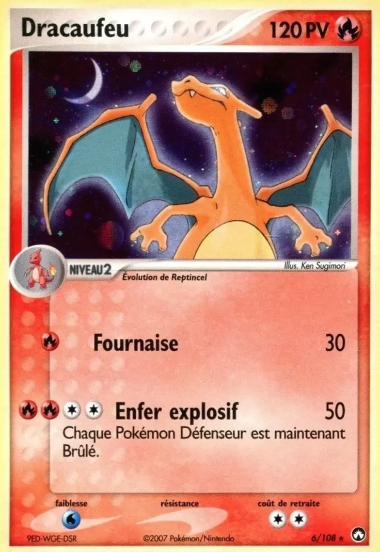Dracaufeu holographique - carte Pokémon 6/108 Gardiens du Pouvoir
