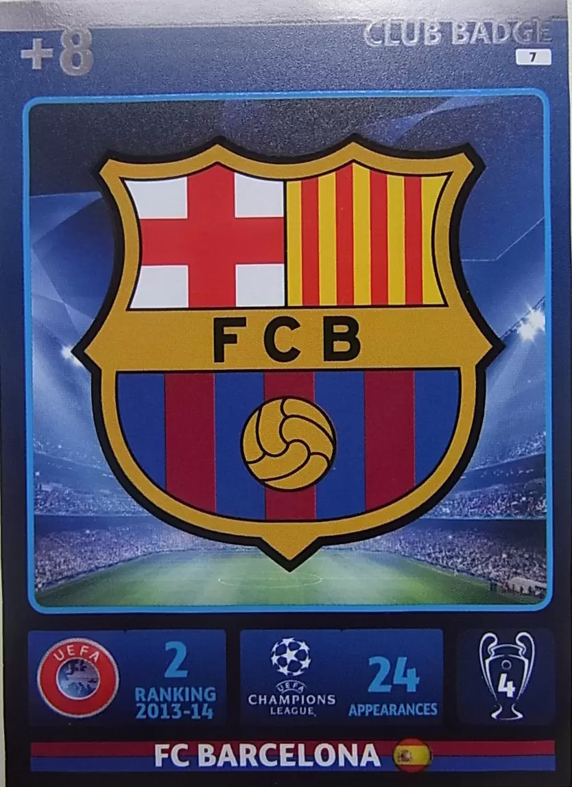 Team Logo - FC Barcelona - UEFA Champions 2014-2015. Adrenalyn XL card 007