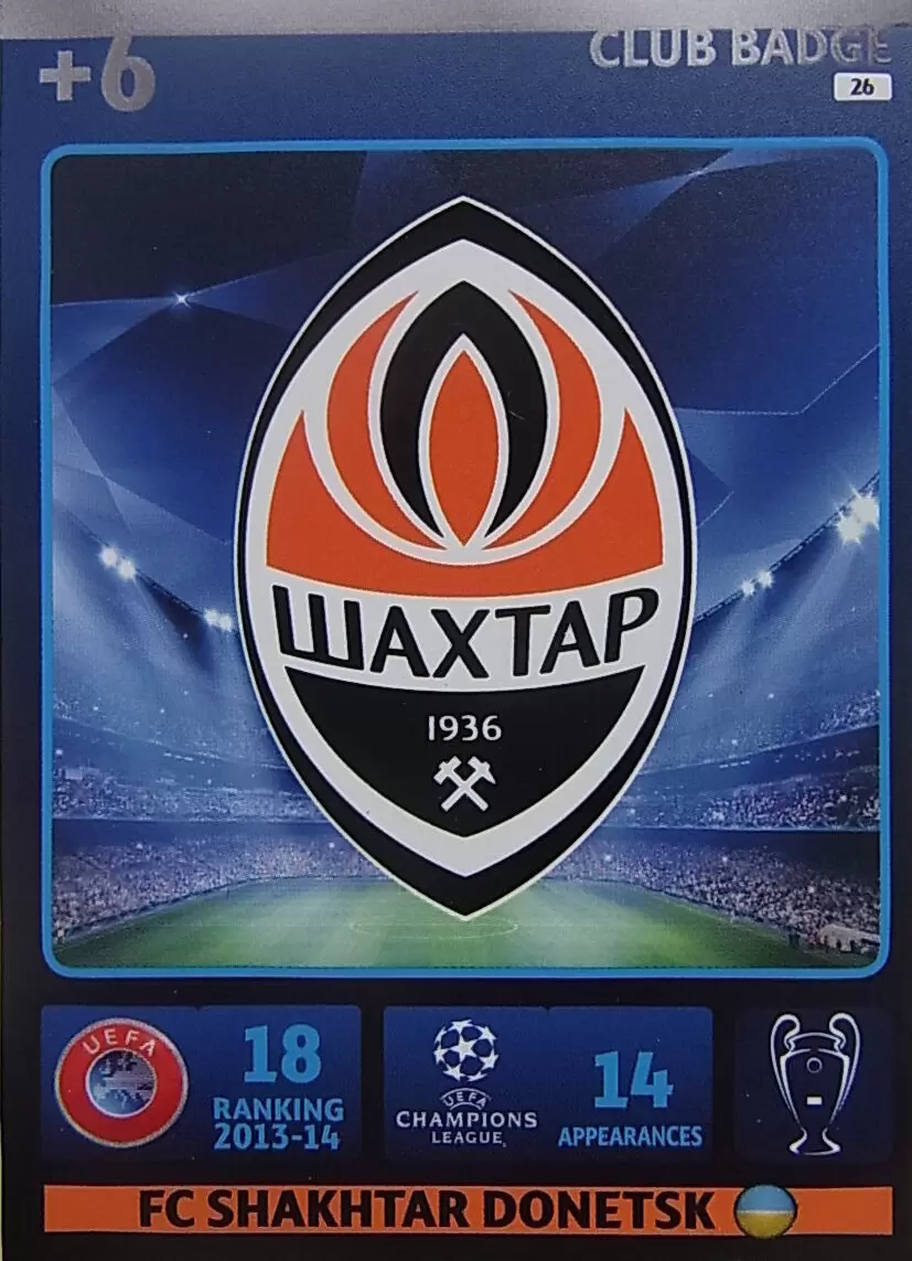 UEFA Champions League 2014-2015. Adrenalyn XL - Team Logo - FC Shakhtar Donetsk