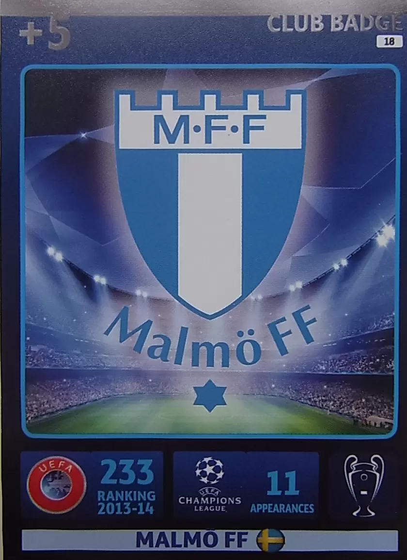 UEFA Champions League 2014-2015. Adrenalyn XL - Team Logo - Malmö FF