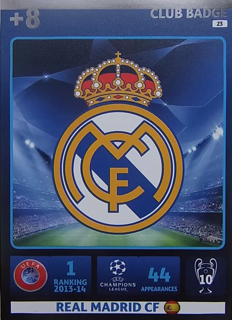 Team Logo - Real Madrid - UEFA League 2014-2015. Adrenalyn XL card 023