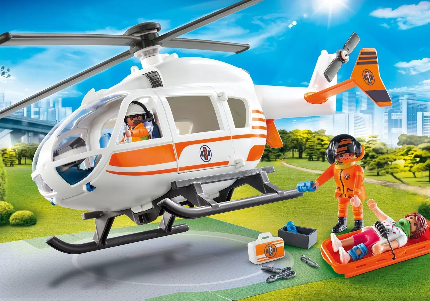 Helicoptère de Sauvetage - Playmobil Hôpital & Sauveteurs 70048