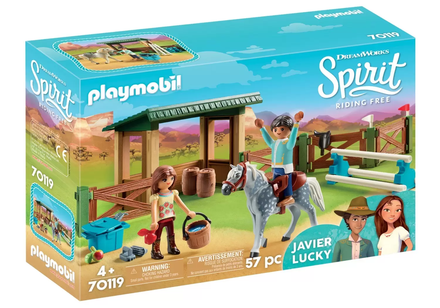 Playmobil Spirit Dreamworks - Espace d\'entrainement avec Lucky et Javier