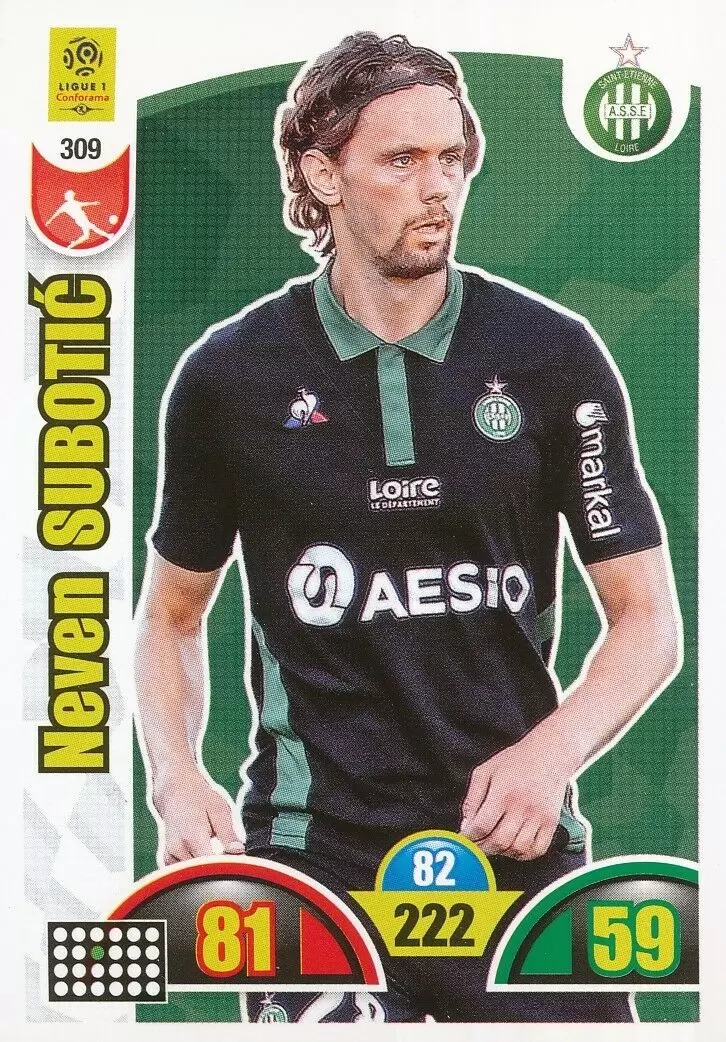Adrenalyn XL : 2018-2019 (France) - Neven Subotić - AS Saint-Étienne