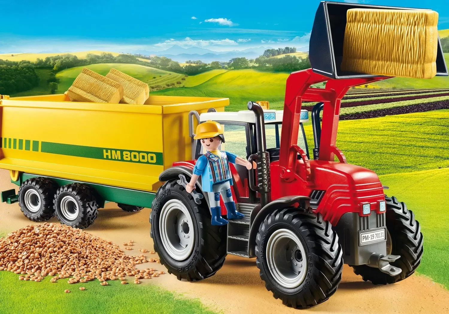Playmobil Fermiers - Country Tracteur géant et remorque HM8000