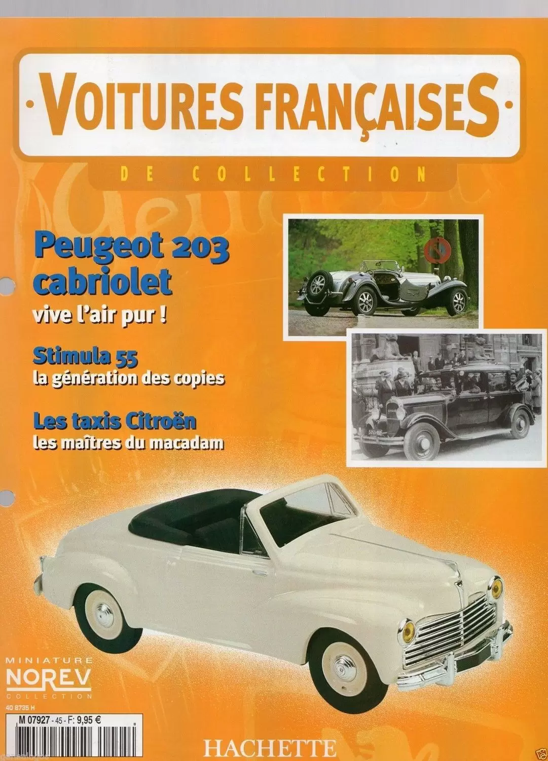 Voiture Françaises de Collection - Hachette/Norev - Peugeot 203 Cabriolet