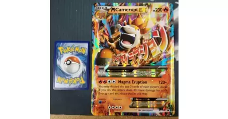 Carte Pokemon XXL Mega M Camerupt Ex XY198 Promo BlackStar JUMBO + PETITE  NEUVES