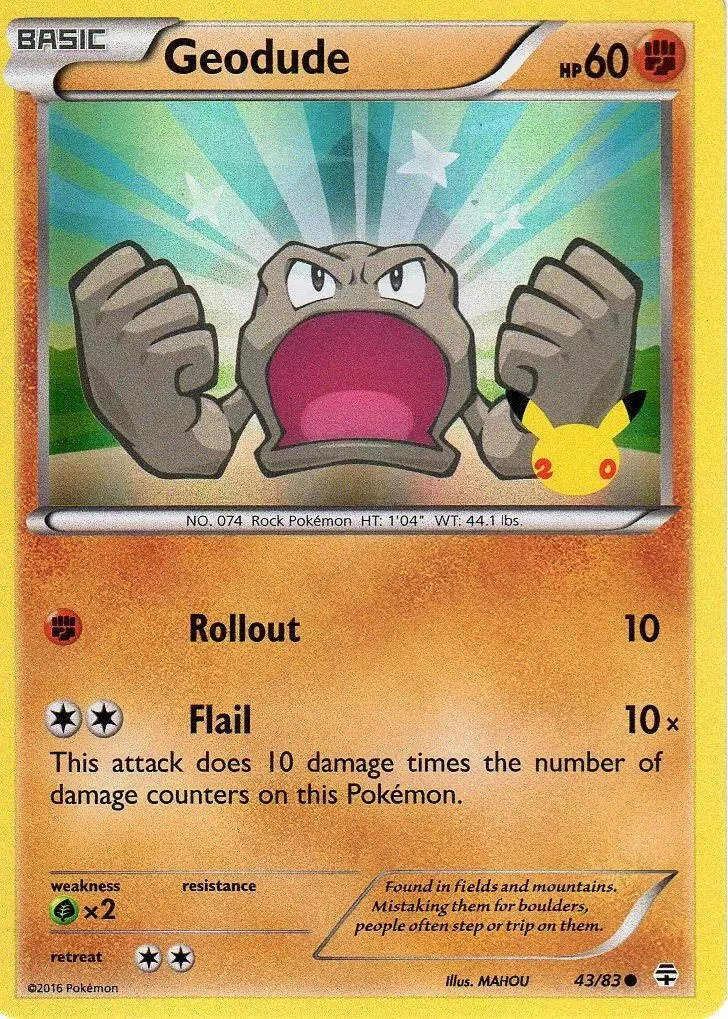Toys\'R\'Us Exclusives - Geodude Holo - 20th Anniversary Logo