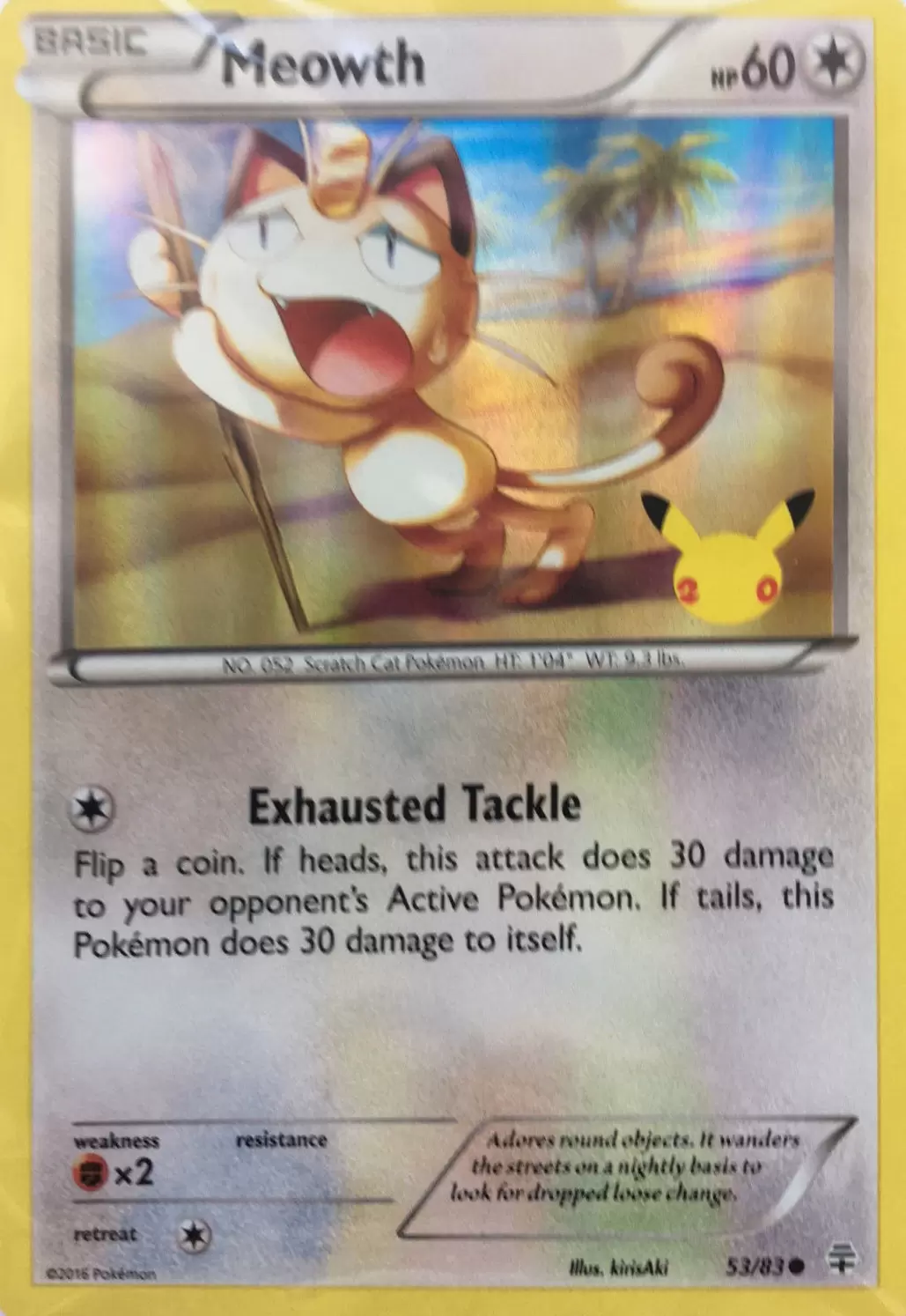 Toys\'R\'Us Exclusives - Meowth Holo - 20th Anniversary Logo