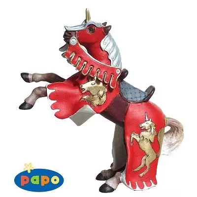 PAPO - Cheval cabré rouge à la licorne