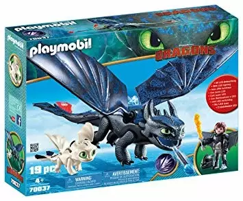 Playmobil Film Dragons - Krokmou et Harold avec un bébé dragon