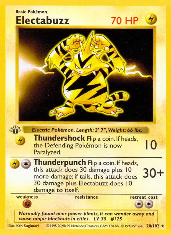 Base Set - Electabuzz 1st Edition