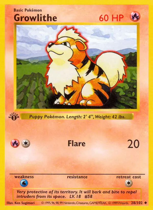 Base Set - Growlithe 1st Edition
