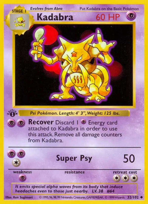 Base Set - Kadabra 1st Edition