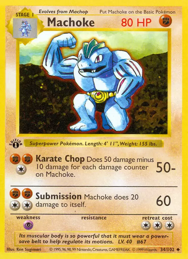 Base Set - Machoke 1st Edition