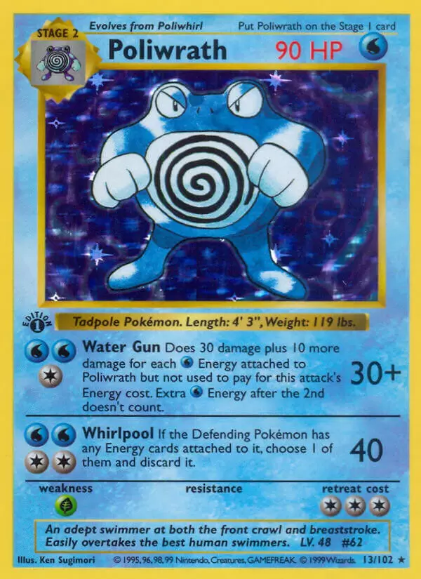 Base Set - Poliwrath 1st Edition Holo