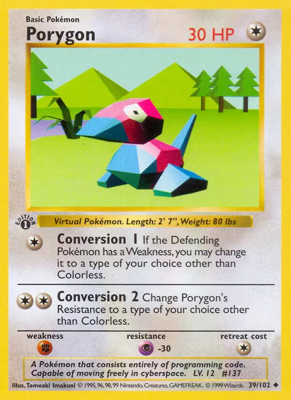 Base Set - Porygon 1st Edition