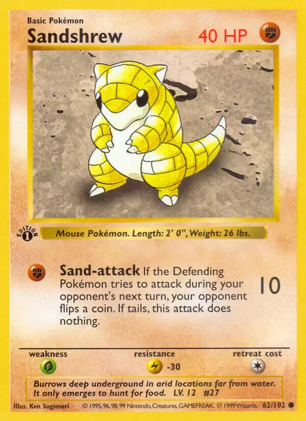 Base Set - Sandshrew 1st Edition