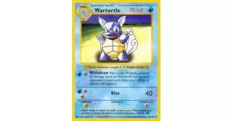 Wartortle - carte Pokémon anglaise 42/102 Base Set