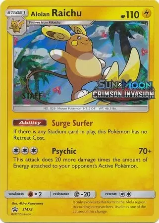 Sun & Moon Promos - Alolan Raichu Staff