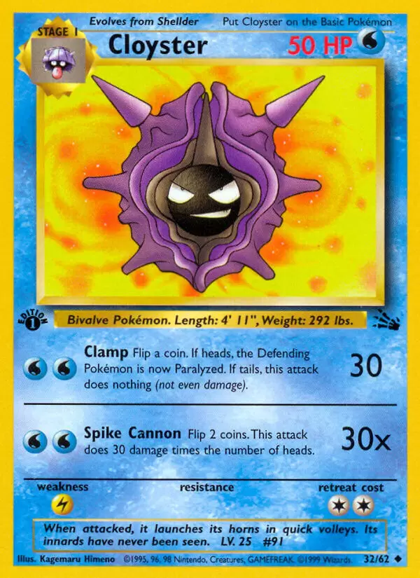 Fossil - Cloyster 1st Edition