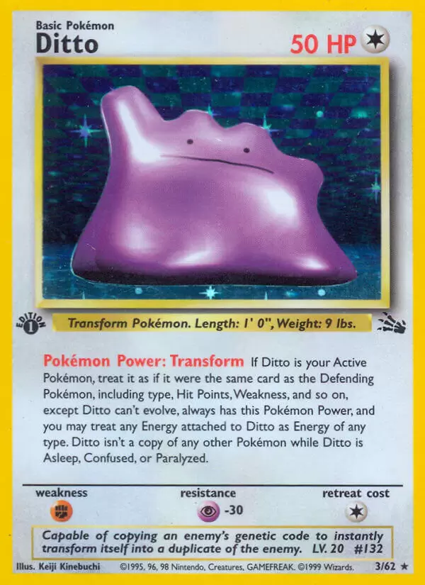 Fossil - Ditto 1st Edition Holo