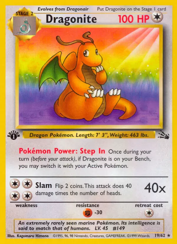 Fossil - Dragonite 1st Edition