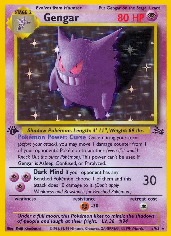 Fossil - Gengar 1st Edition Holo