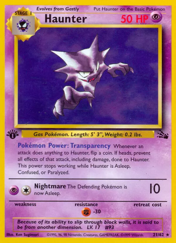 Fossil - Haunter 1st Edition