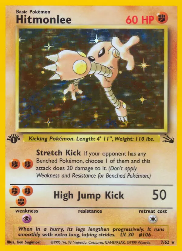 Fossil - Hitmonlee 1st Edition Holo