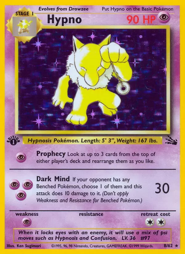 Fossil - Hypno 1st Edition Holo