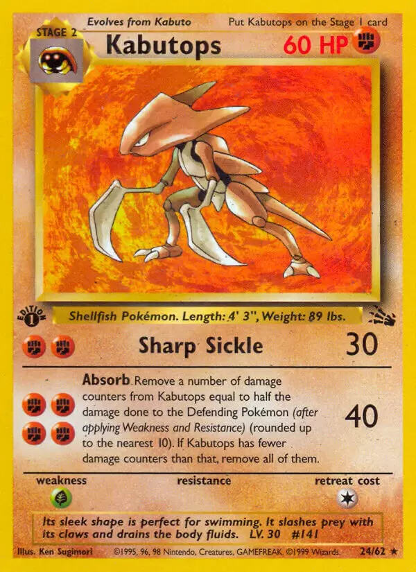 Fossil - Kabutops 1st Edition