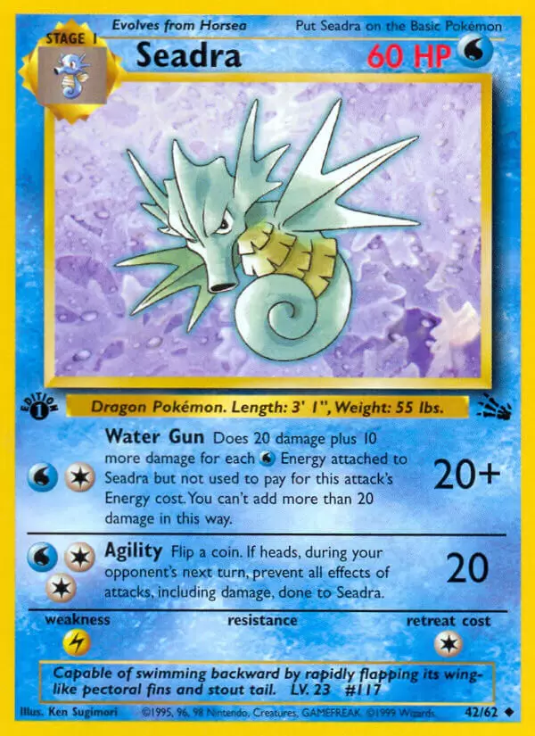 Fossil - Seadra 1st Edition