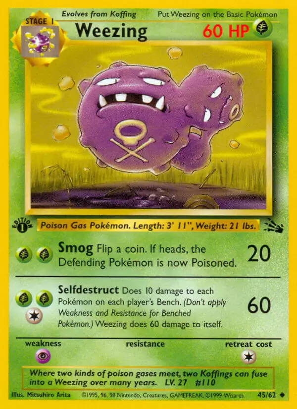 Fossil - Weezing 1st Edition