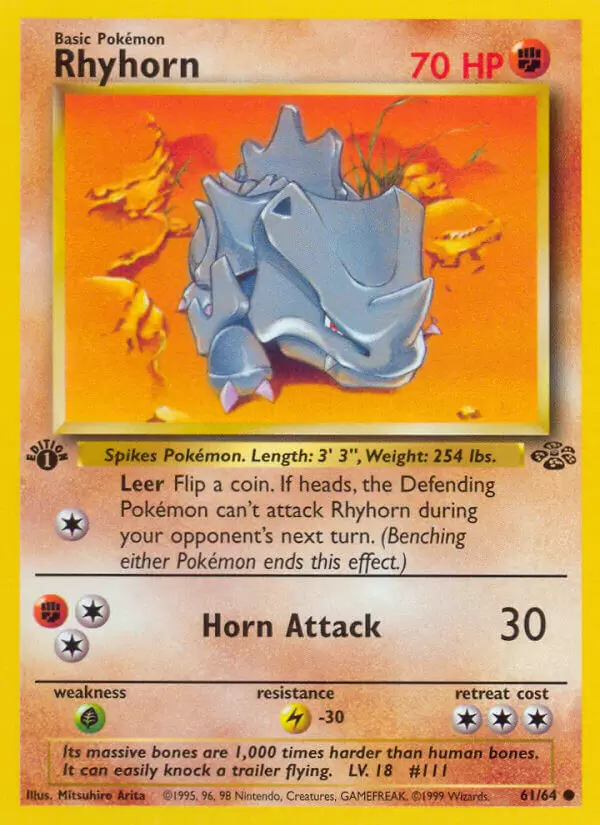 Jungle - Rhyhorn 1st Edition