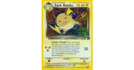 Dark Raichu Team Rocket Pokemon Card 83 82