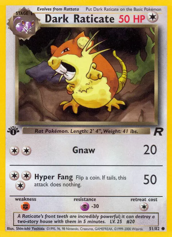 Team Rocket - Dark Raticate 1st Edition