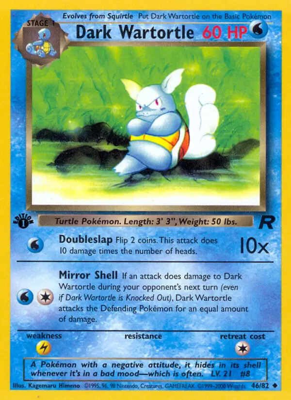 Team Rocket - Dark Wartortle 1st Edition