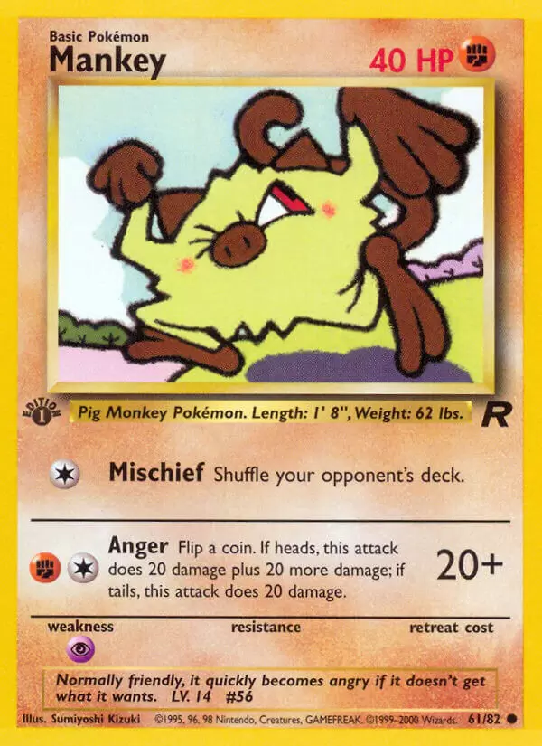 Team Rocket - Mankey 1st Edition