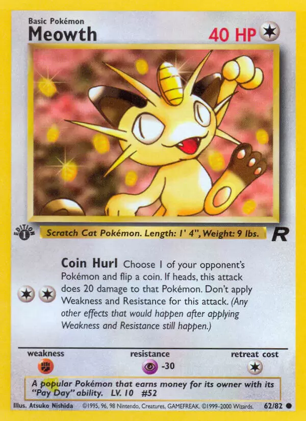 Team Rocket - Meowth 1st Edition