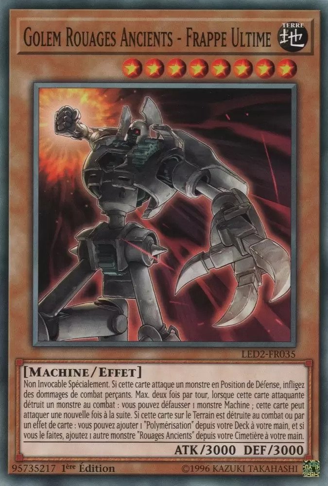 Les Duellistes Légendaires : L\'Ancien Millénaire LED2 - Golem Rouages Ancients - Frappe Ultime