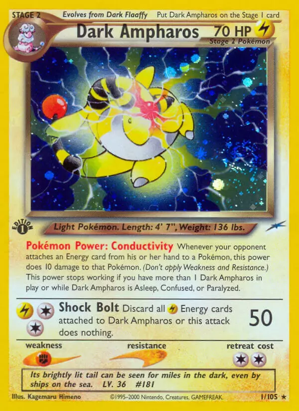 Neo Destiny - Dark Ampharos 1st Edition Holo